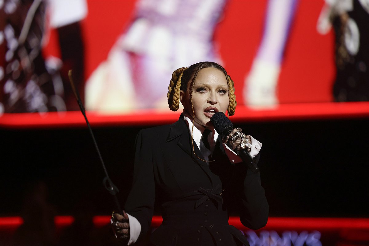 <i>Francis Specker/CBS/Getty Images</i><br/>Madonna at the 65th annual Grammy Awards on February 5