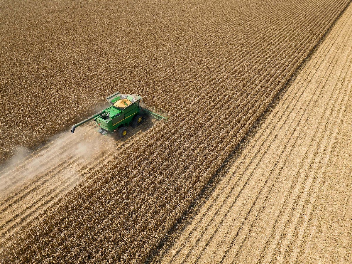 <i>Rory Doyle/Bloomberg/Getty Images</i><br/>The Producer Price Index picked up in January but annual inflation continues to cool. A tractor harvests corn in Leland