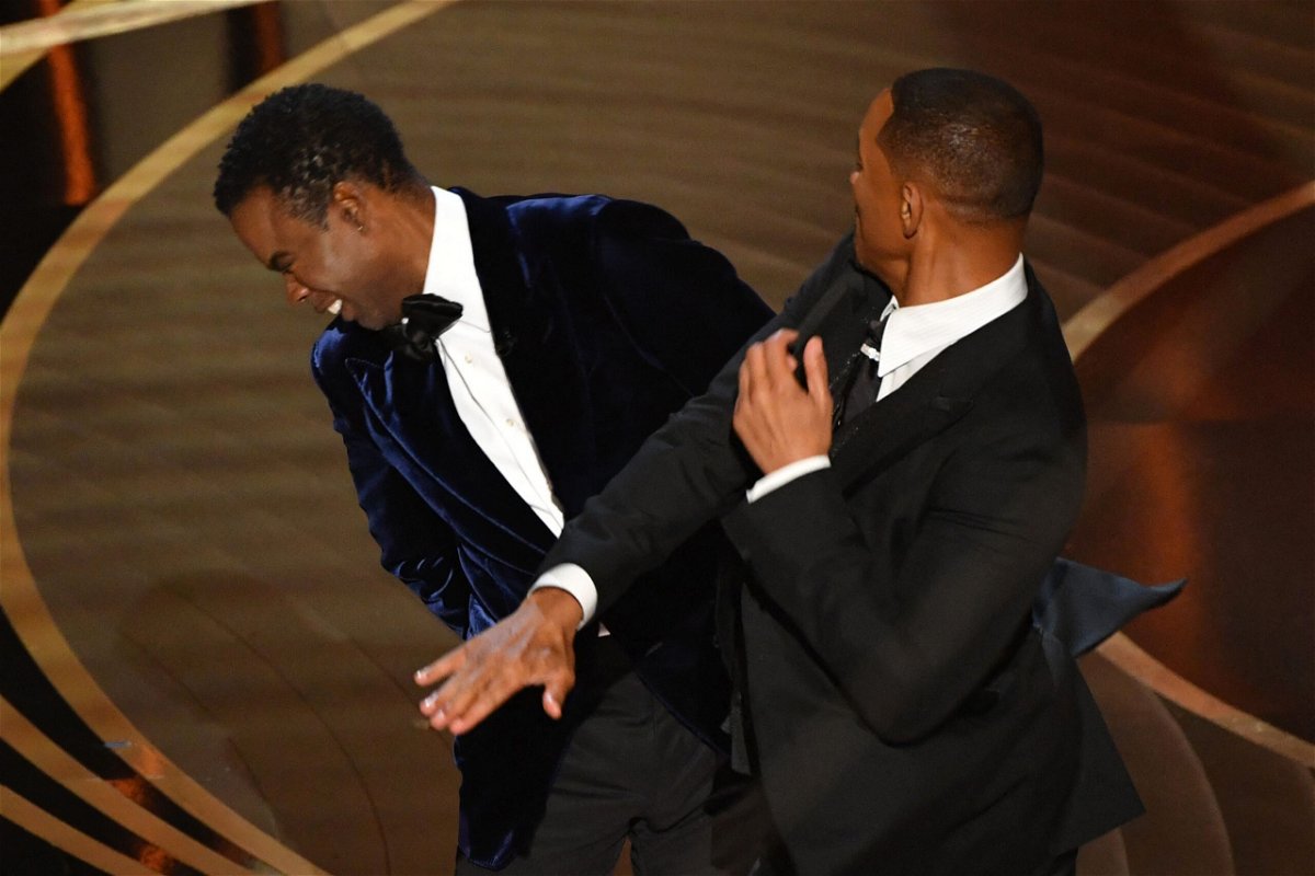 <i>Robyn Beck/AFP/Getty Images</i><br/>US actor Will Smith (R) slaps US actor Chris Rock onstage during the 94th Oscars at the Dolby Theatre in Hollywood