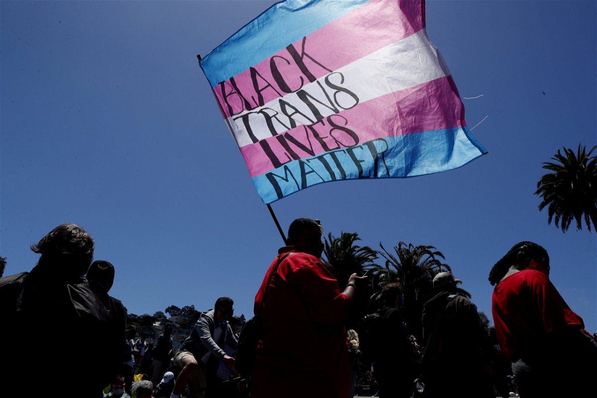<i>Carlos Avila Gonzalez/The San Francisco Chronicle/Getty Images</i><br/>A quarter of Black transgender and nonbinary youth reported a suicide attempt in the previous year. Pictured is a march for equality for Black