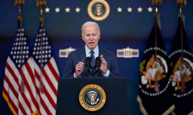 President Joe Biden speaks on February 16 in Washington