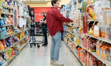 Prices are still rising at a pace well above the Fed's 2% goal and the public is becoming increasingly weary. Pictured are grocery shoppers at a store in Washington