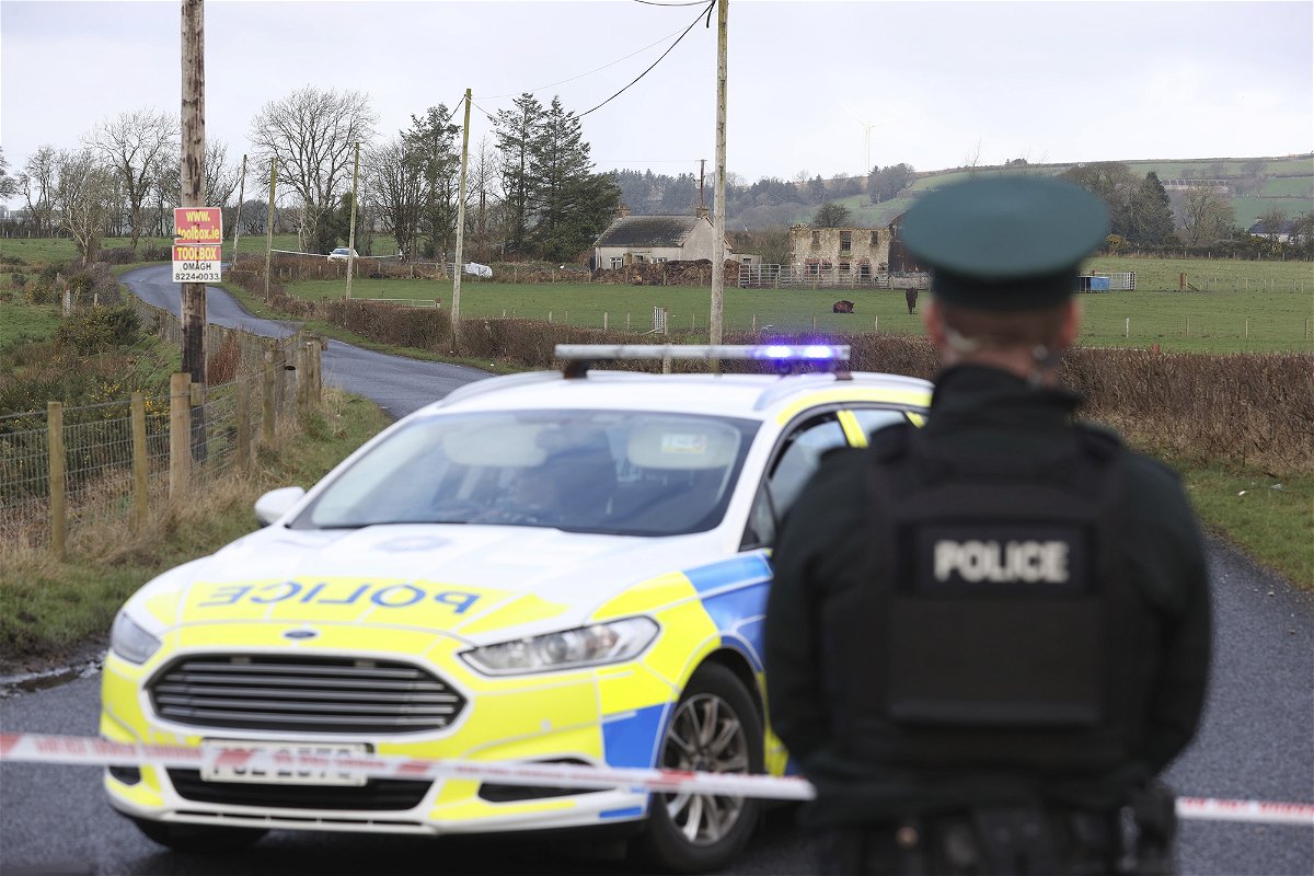 <i>Liam McBurney/AP</i><br/>A police cordon is seen near a property in Drumnakilly on Thursday.