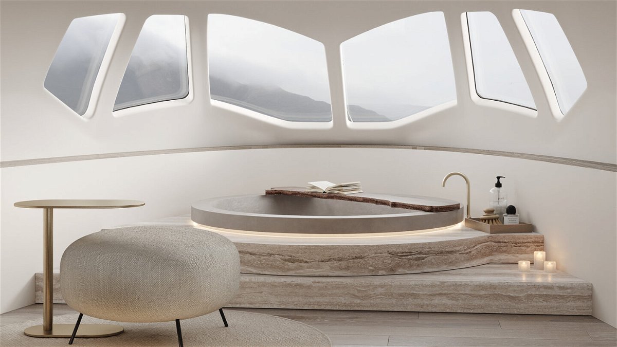 <i>Felix Demin/Private Jet Villa</i><br/>The cockpit has been converted into a large bathroom with additional portholes.