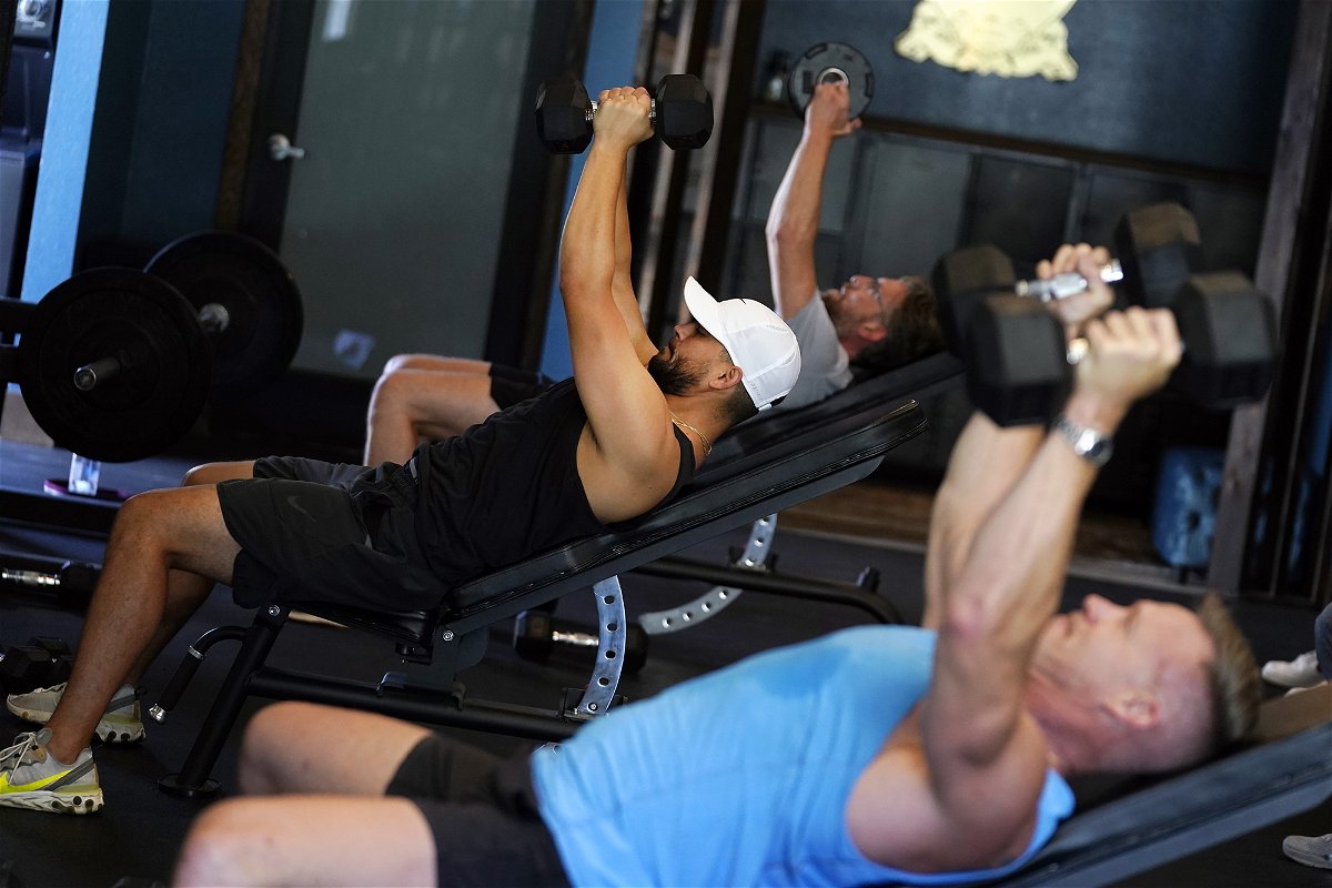 <i>Marcio Jose Sanchez/AP</i><br/>Gyms have added more dumbbell racks and other weights to keep up with demand.