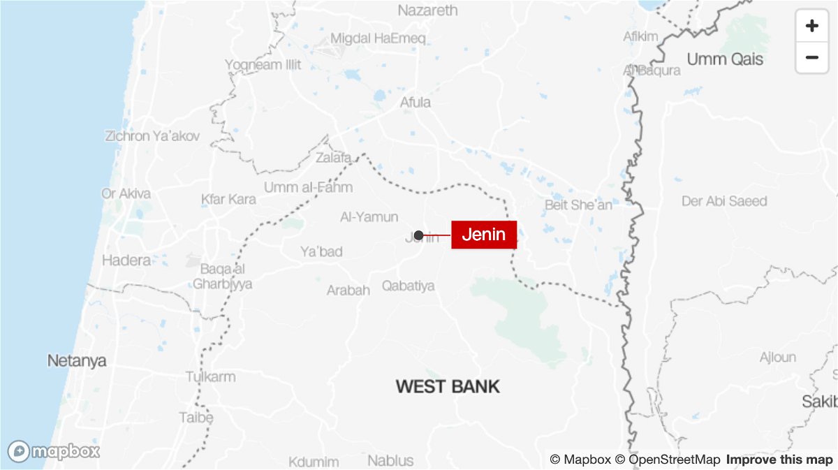 <i>Mapbox</i><br/>Israeli forces raided the West Bank city of Jenin on Sunday