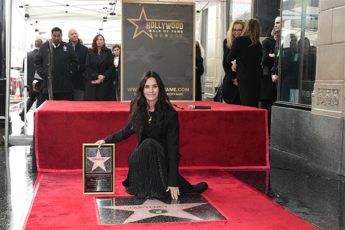 <i>Damian Dovarganes/AP</i><br/>Courteney Cox honored with a star on the Hollywood Walk of Fame on Monday