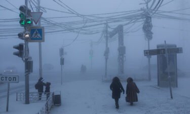 A frozen street in Yakutsk