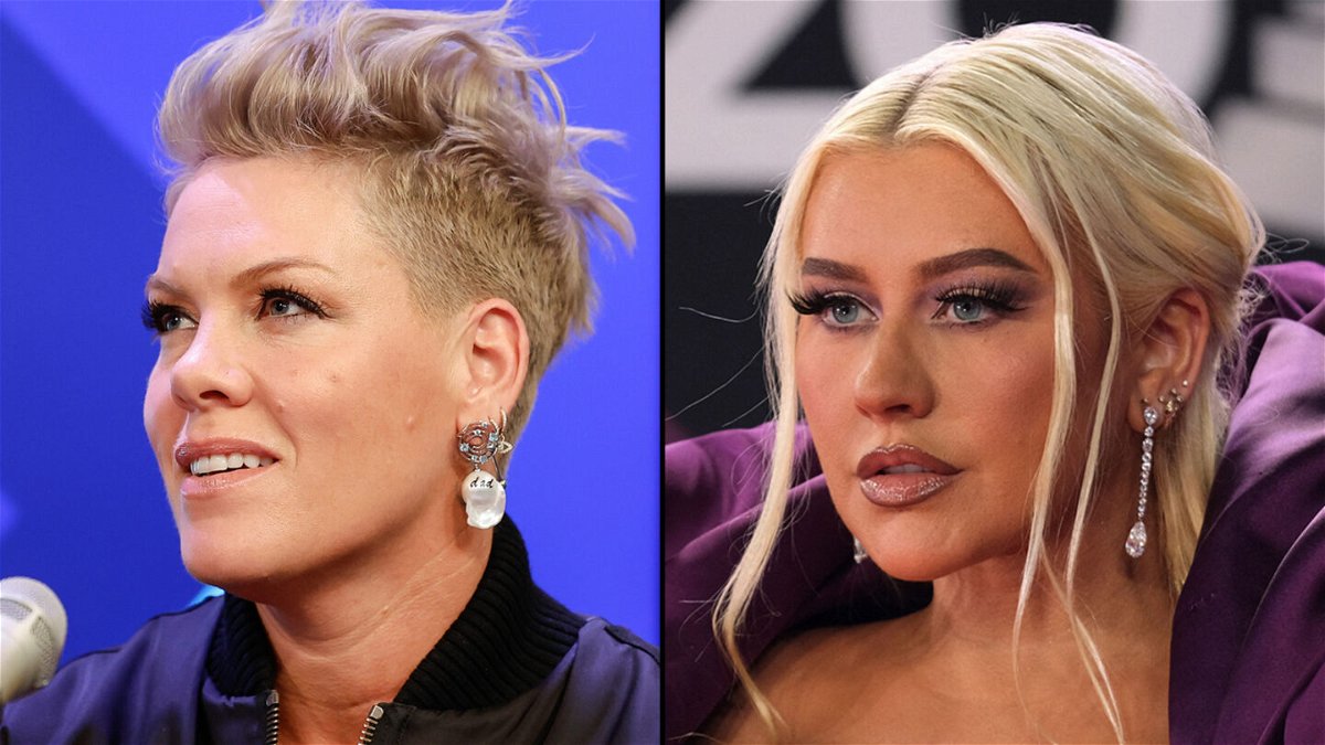 <i>Mike Coppola/Chris Delmas/AFP/Getty Images</i><br/>Pink is disappointed her comments about a decades-old argument with Christina Aguilera made headlines.