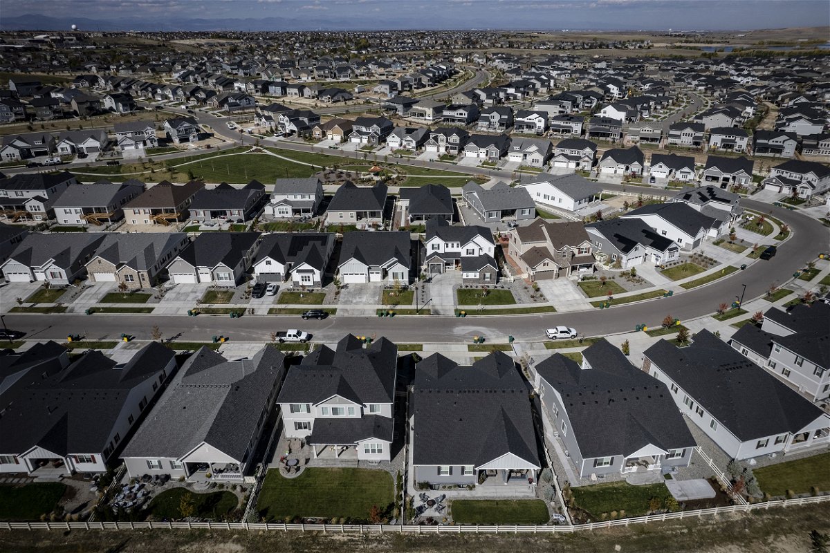 <i>Chet Strange/Bloomberg/Getty Images</i><br/>Single family homes in a housing development in Aurora