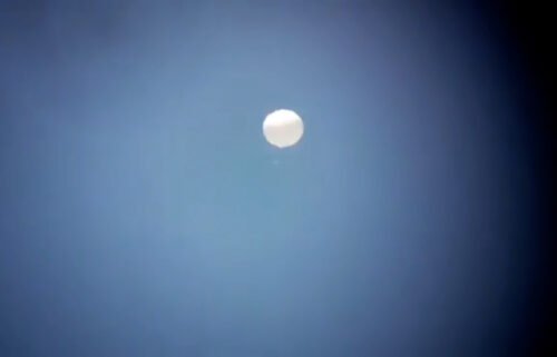 A picture taken from a video shows an airborne object flying above Colombia.