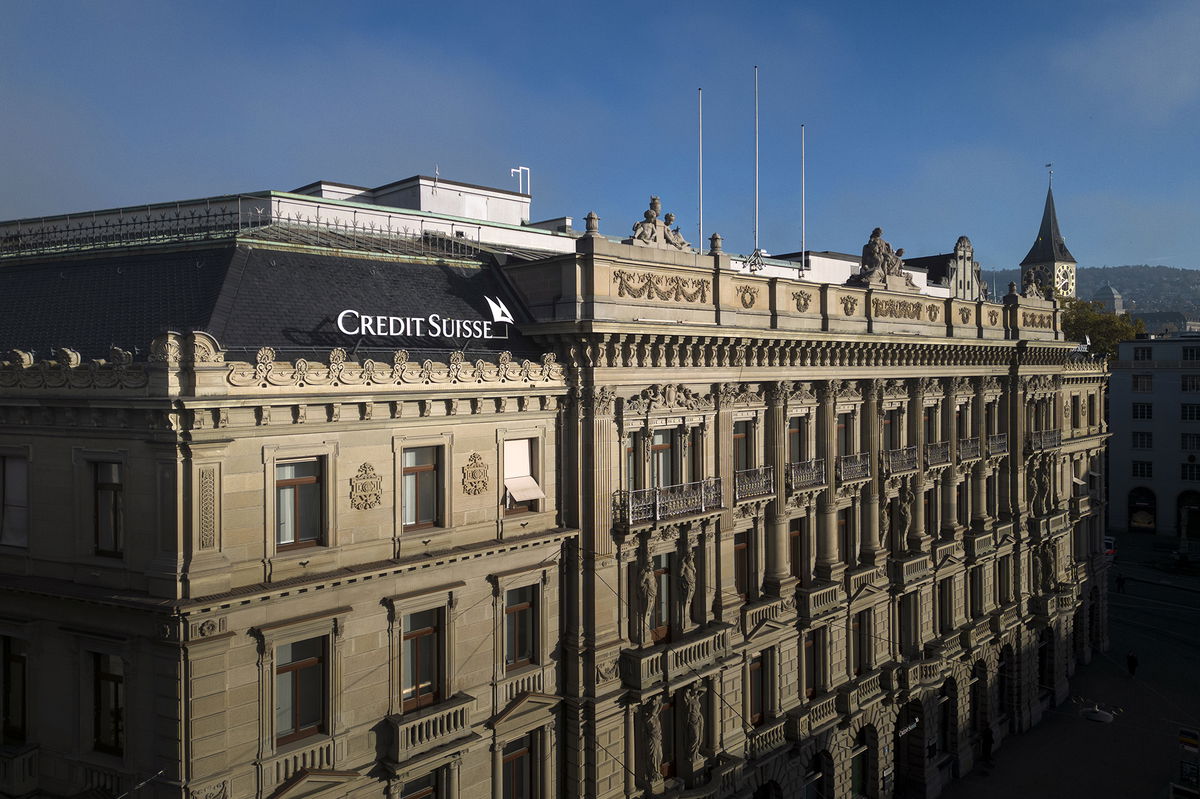 <i>Michael Buholzer/Keystone/AP</i><br/>Shares of Swiss bank Credit Suisse plunged on Tuesday on report of regulatory probe. The headquarters of Swiss bank Credit Suisse are pictured here in Zurich