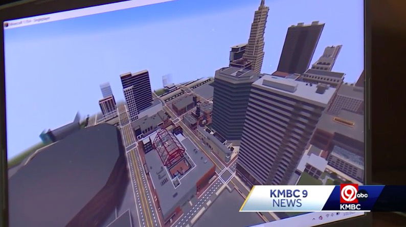 <i>KMBC</i><br/>Travis Hicks put together his version of Kansas City in the Minecraft world. He used Google Maps to look at buildings to build them.