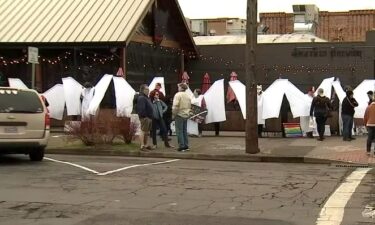 A crowd of people showed up to support the organizers of a Vancouver