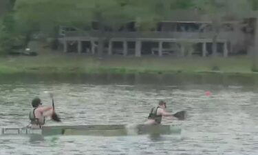 Teams designed concrete canoes and raced others to see whose was the fastest.