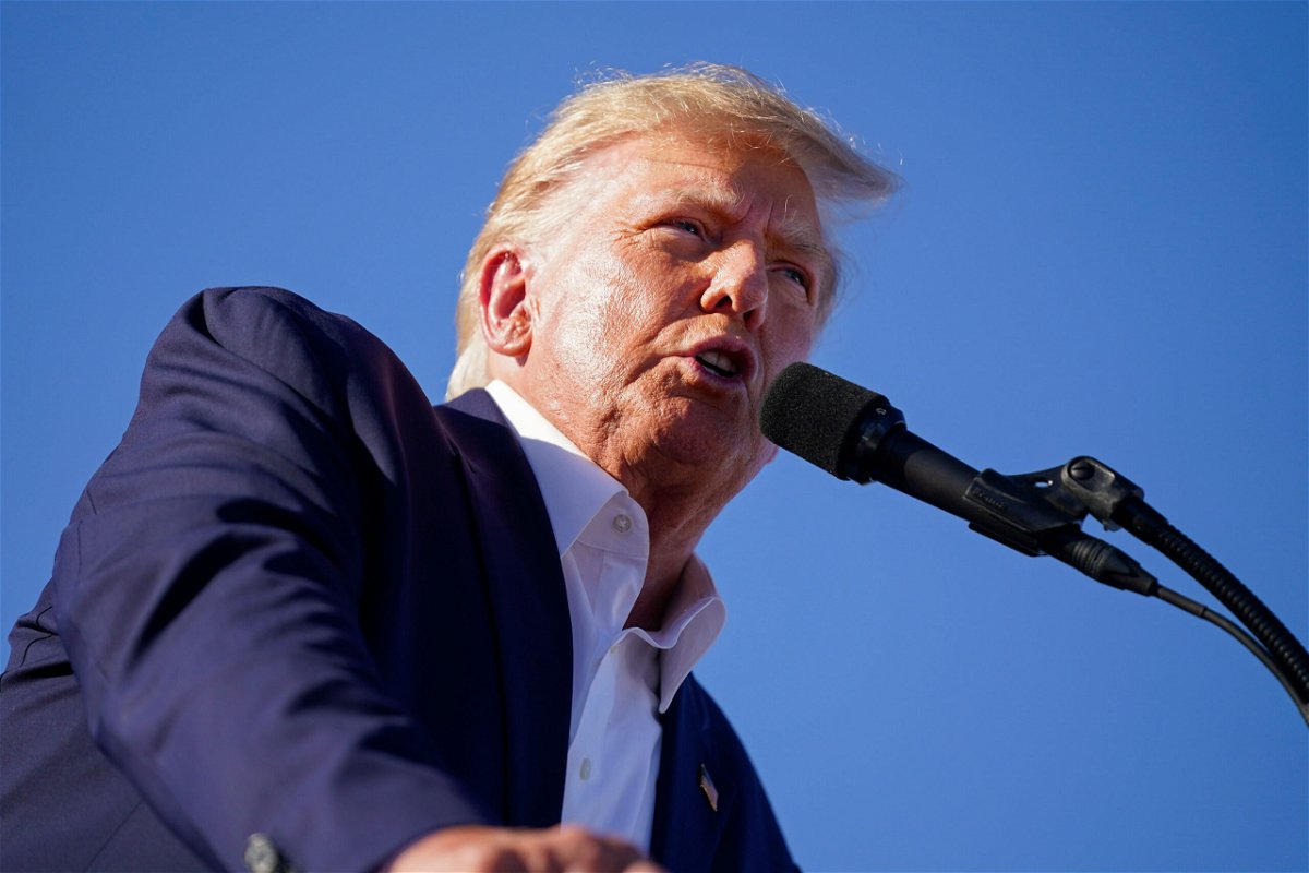<i>Evan Vucci/AP</i><br/>Former President Donald Trump speaks at a campaign rally at Waco Regional Airport on March 25 in Waco