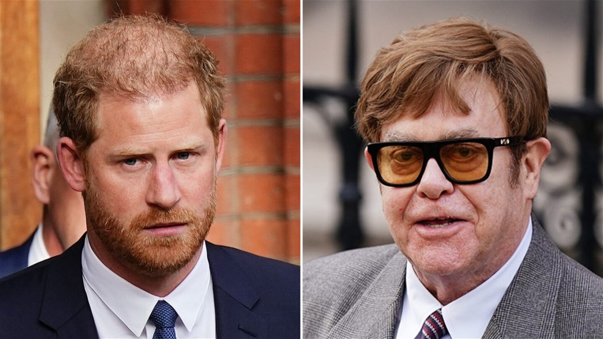 <i>Getty Images</i><br/>Britain's Prince Harry (left) and Elton John are pictured here on March 27 in a split image.