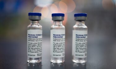 Covid vaccine maker Novavax is now facing serious financial challenges. Pictured are vials of the Novavax Covid-19 vaccine.
