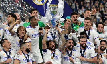 The Champions League has been whittled down to just eight contestants as the remaining teams found out their quarterfinal fate. Real Madrid players are pictured after winning the Champions League final at the Stade de France in Paris