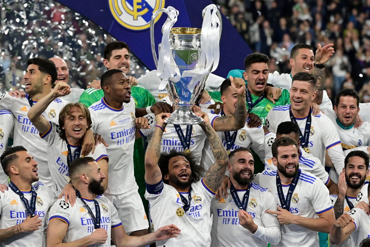 <i>JAVIER SORIANO/AFP/AFP via Getty Images</i><br/>The Champions League has been whittled down to just eight contestants as the remaining teams found out their quarterfinal fate. Real Madrid players are pictured after winning the Champions League final at the Stade de France in Paris