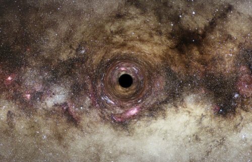 An artist's impression of a black hole in the Milky Way galaxy.
