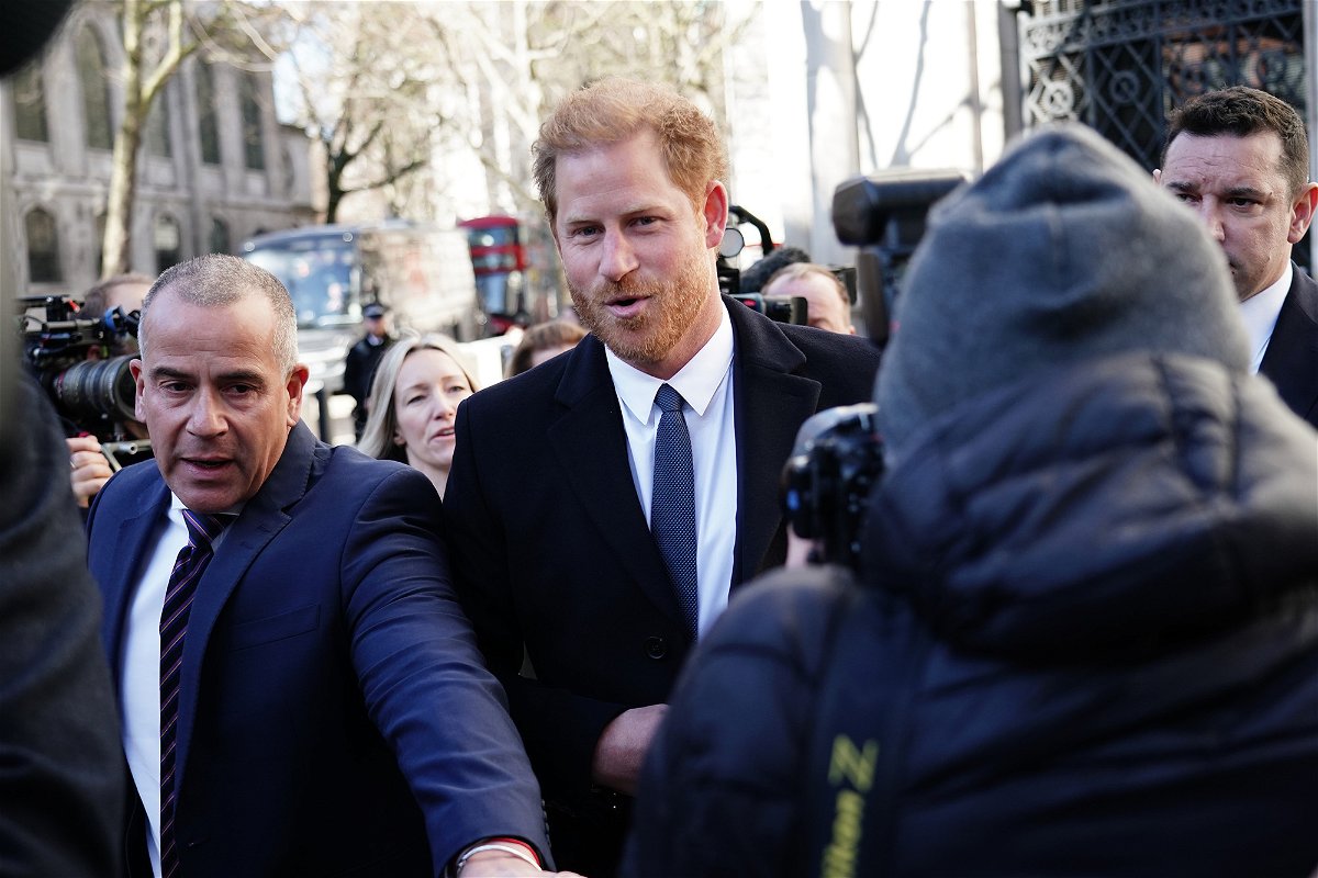 <i>Jordan Pettitt/PA Images/Getty Images</i><br/>The Duke of Sussex arrives at the Royal Courts Of Justice in central London on Monday.