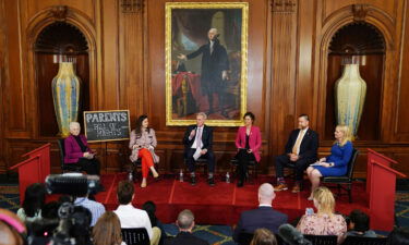 House Speaker Kevin McCarthy (center) speaks at the US Capitol in Washington on March 1.