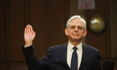 Attorney General Merrick Garland is sworn in before testifying at a Senate Judiciary Committee oversight hearing to examine the Justice Department