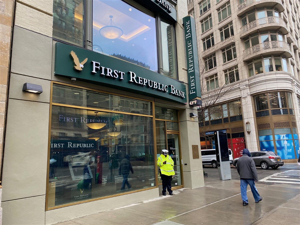 <i>Tal Yellin/CNN</i><br/>First Republic Bank's credit rating was downgraded on March 15 by both Fitch Ratings and S&P Global Ratings on concerns that depositors could pull their cash despite the federal intervention.