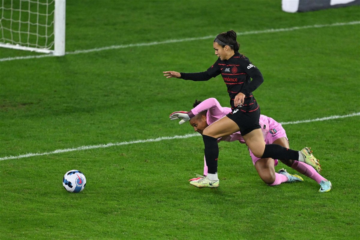 <i>Tommy Gilligan/USA TODAY Sports/Reuters</i><br/>Sophia Smith opened the scoring for the Thorns against the Kansas City Current in the 2022 NWSL Championship game.