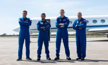 SpaceX Crew-6 astronauts pause for a photo at Kennedy Space Center in Florida on February 21: (from left) Roscosmos cosmonaut Andrey Fedyaev