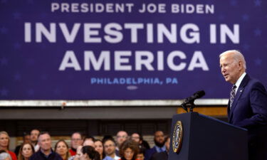 President Joe Biden talks about his proposed FY2023 federal budget during an event at the Finishing Trades Institute on March 9 in Philadelphia