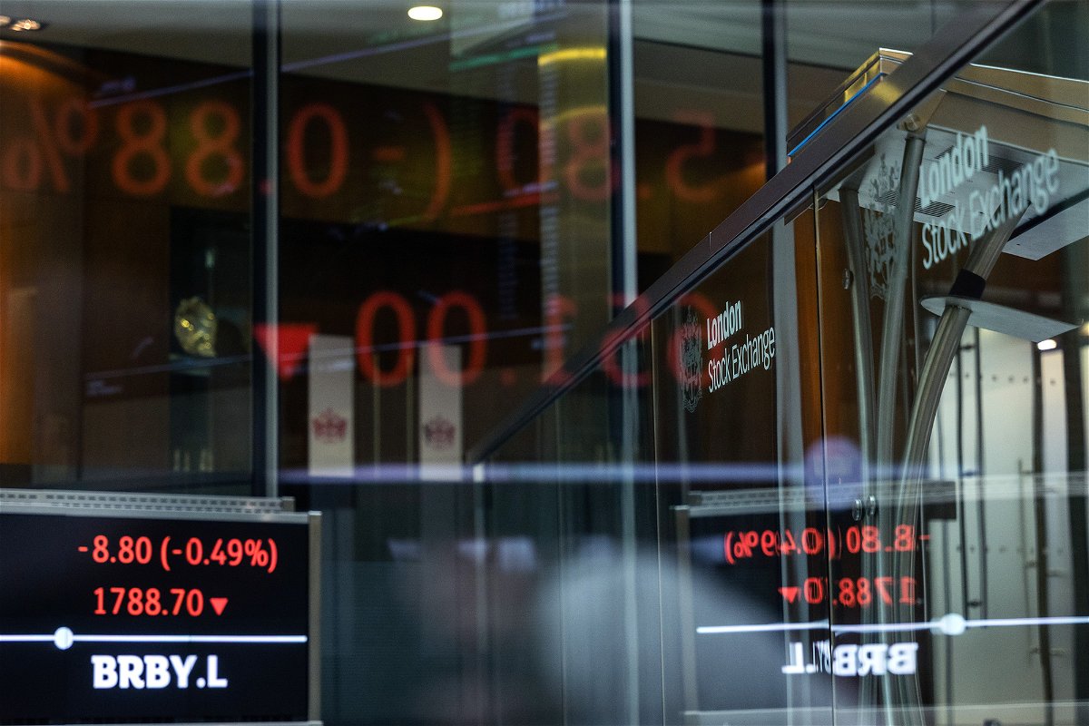 <i>Jose Sarmento Matos/Bloomberg/Getty Images</i><br/>A FTSE share index board in the atrium of the London Stock Exchange Group's offices in London