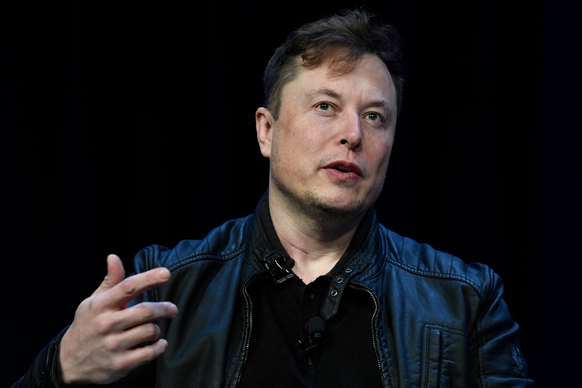 <i>Susan Walsh/AP/FILE</i><br/>Elon Musk speaks at the SATELLITE Conference and Exhibition in March of 2020