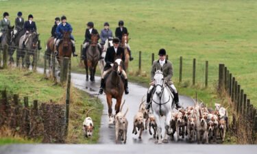 Riders and hounds take part in the Lanarkshire and Renfrewshire meet in Houston