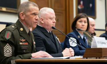 Sgt. Maj. of the Army Michael Grinston testifies during the House Armed Services Committee