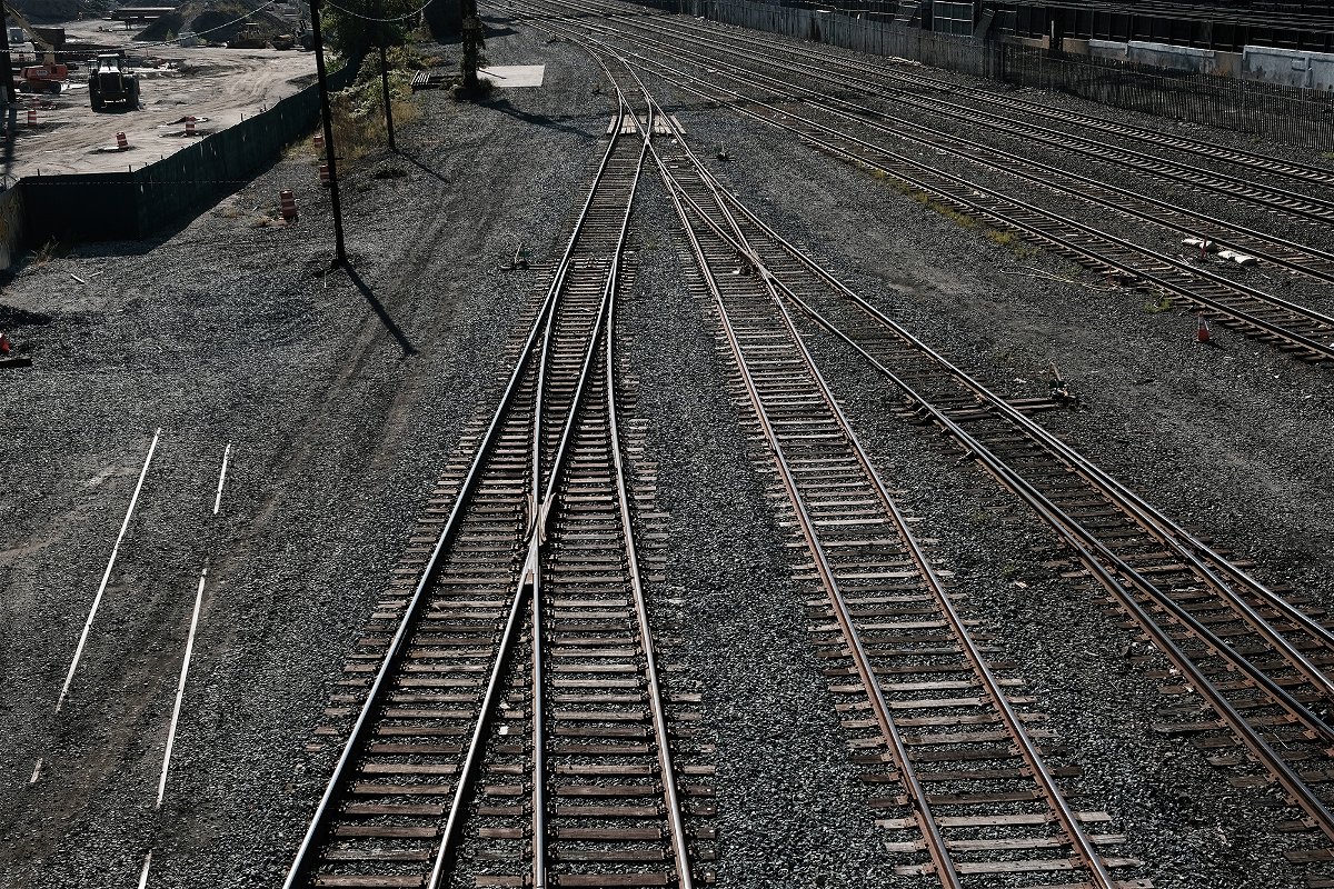 <i>Spencer Platt/Getty Images</i><br/>Empty railroad tracks stand at the CSX Oak Point Yard
