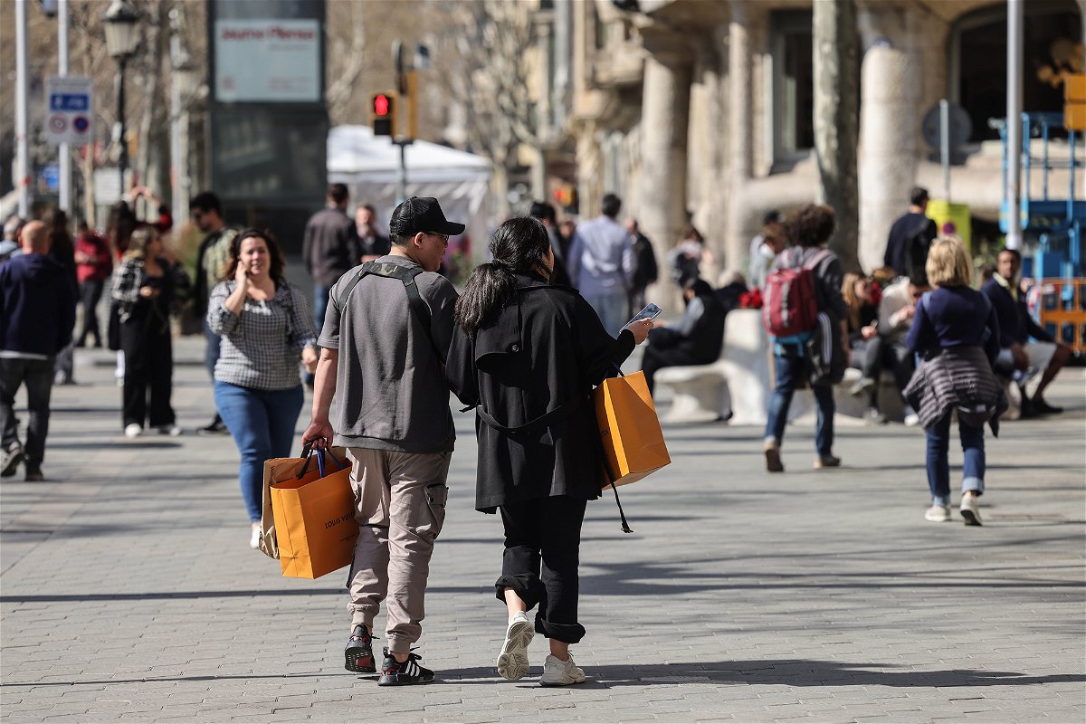 <i>Angel Garcia/Bloomberg/Getty Images</i><br/>Inflation in Europe has fallen to its slowest pace in more than a year. Pictured are shoppers in Barcelona