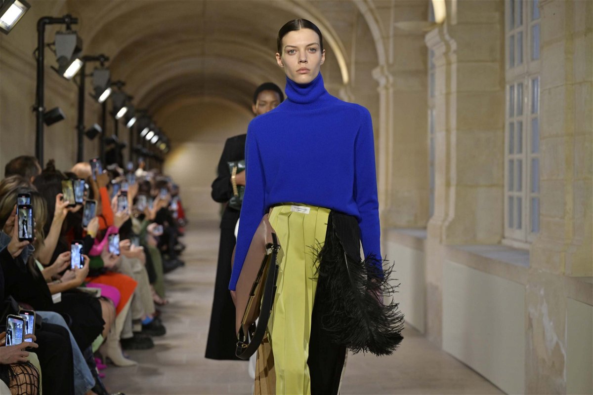 <i>Giovanni Giannoni/WWD/Getty Images</i><br/>A look from Victoria Beckham FW23.