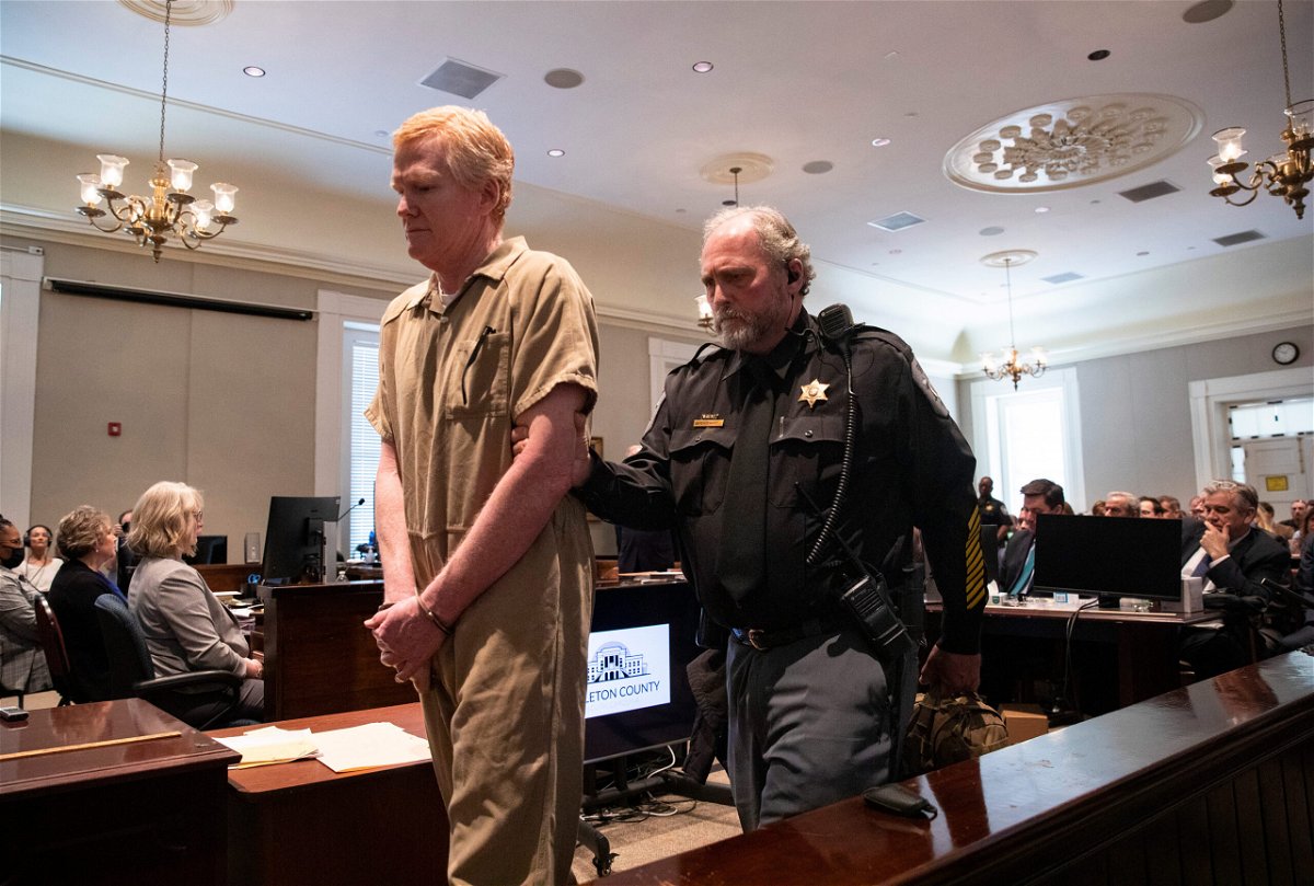 <i>Andrew J. Whitaker/The Post And Courier/AP</i><br/>Alex Murdaugh is seen here during his sentencing at the Colleton County Courthouse in Walterboro