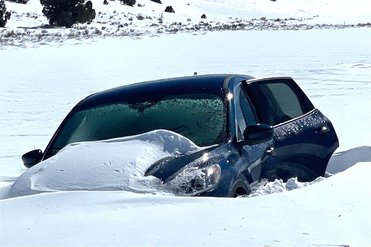 <i>California Highway Patrol</i><br/>Jerry Jouret's SUV was partially buried in snow when he was found.