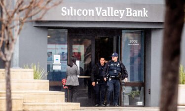 Police officers leave Silicon Valley Banks headquarters in Santa Clara