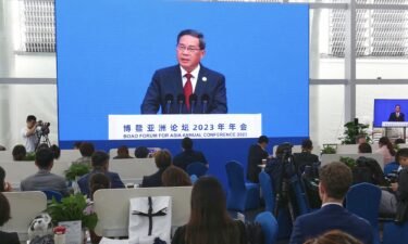 China's Premier Li Qiang delivers a speech during the opening of the Boao Forum for Asia in Boao