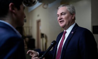 Chairman of the House Oversight Committee Rep. James Comer of Kentucky speaks to reporters on his way to a closed-door GOP caucus meeting at the US Capitol in January 2023 in Washington