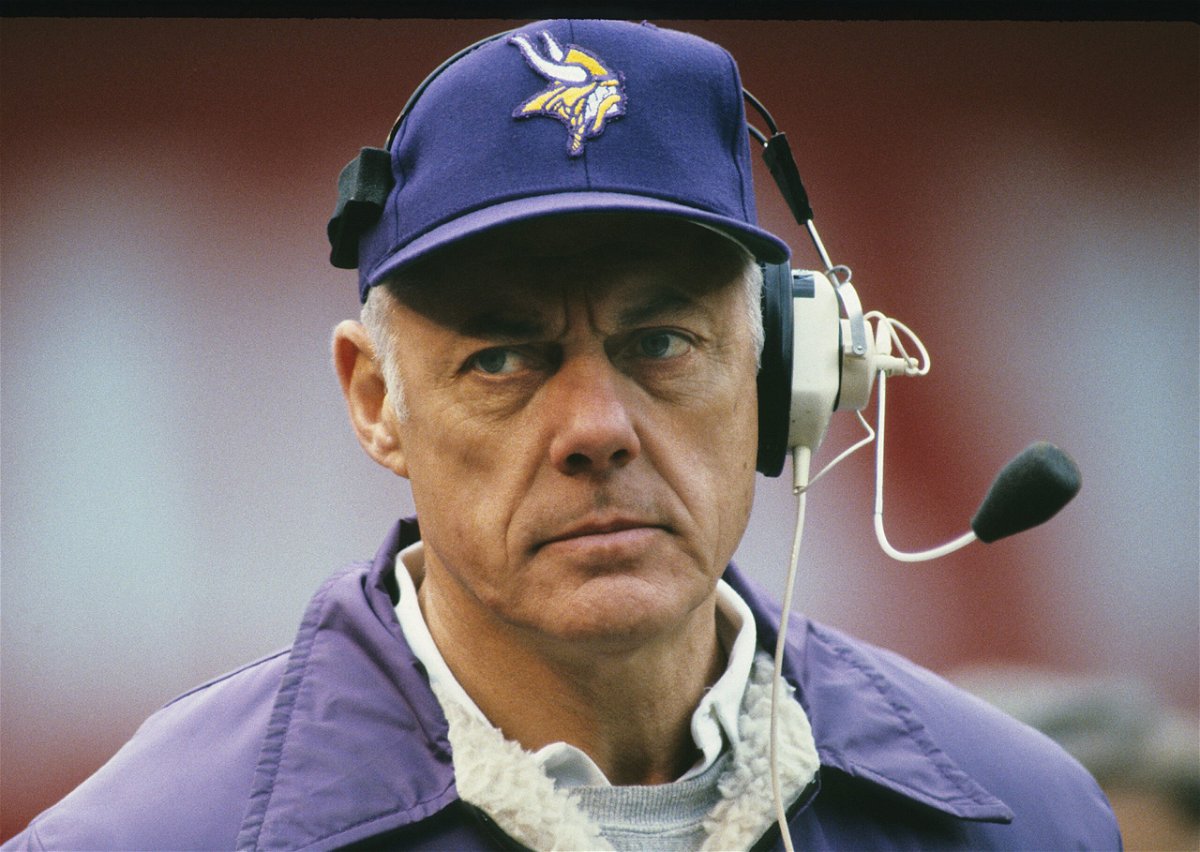 <i>Ronald C. Modra/Getty Images</i><br/>Coach Bud Grant coached the Vikings for 18 seasons from 1967 through 1983 and again in 1985.