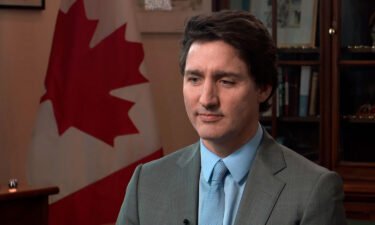Canadian Prime Minister Justin Trudeau participates in an interview with CNN on March 23.