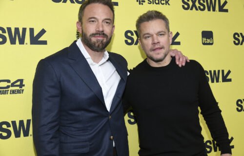 Ben Affleck (L) and Matt Damon attend the premiere of "Air" during the 2023 SXSW festival on March 18 in Austin