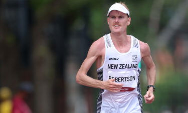 Zane Robertson competes in the men's marathon on Day 16 of the Tokyo 2020 Olympic Games.