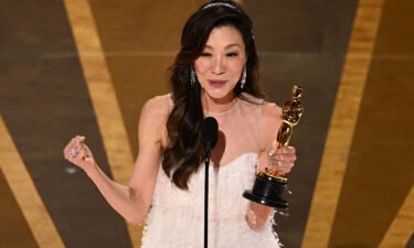 Michelle Yeoh accepts the Oscar for best actress for 'Everything Everywhere All at Once' on March 12.
