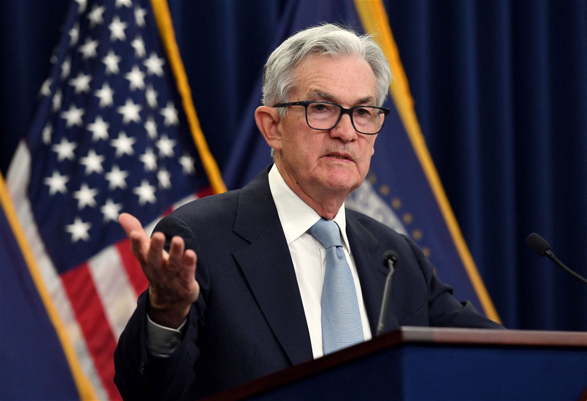 <i>Olivier Douliery/AFP/Getty Images</i><br/>Federal Reserve Board Chair Jerome Powell speaks during a news conference at the Federal Reserve in Washington